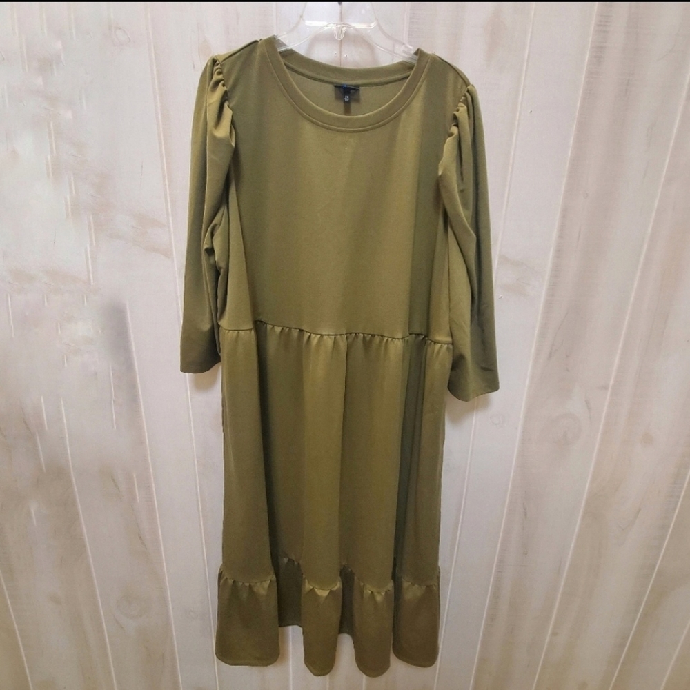 WHO What Wear Long Sleeve Midi/Maxi Dress Peasant w/ Pockets! Plus Size 2X - Picture 11 of 11